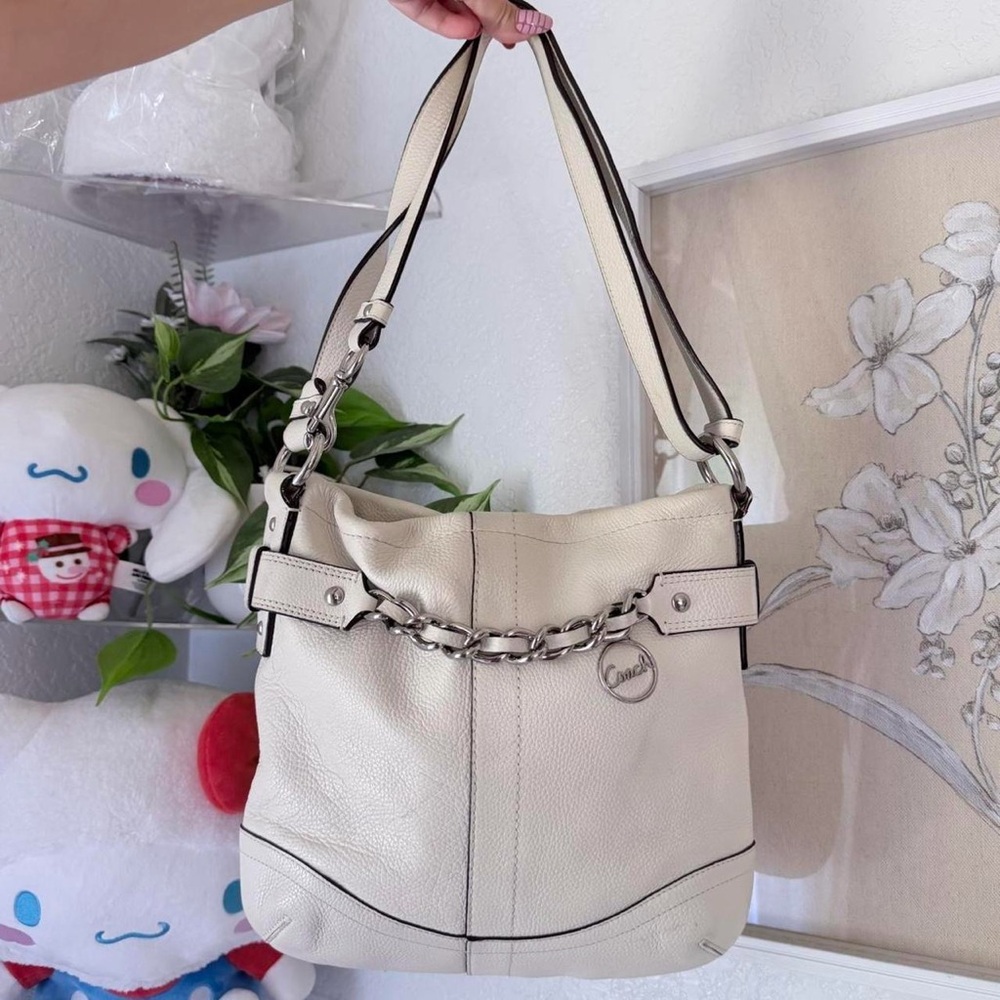 Coach White Leather Purse Y2K